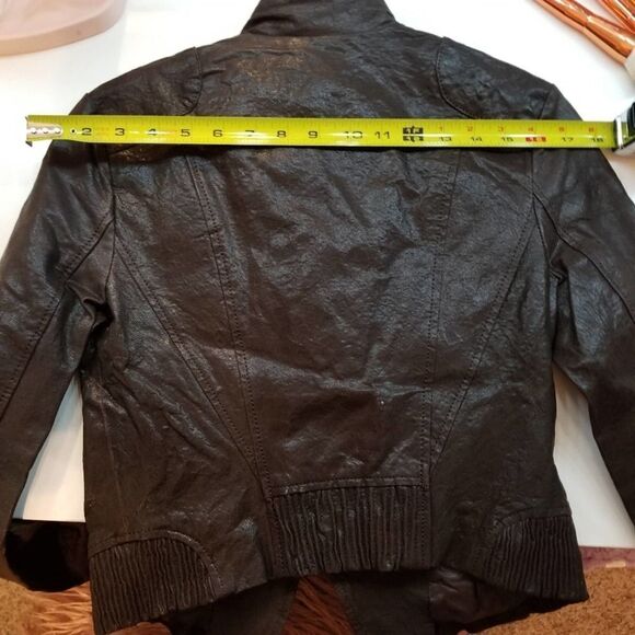 Vero Moda Brown Leather Moto Jacket - Picture 14 of 16